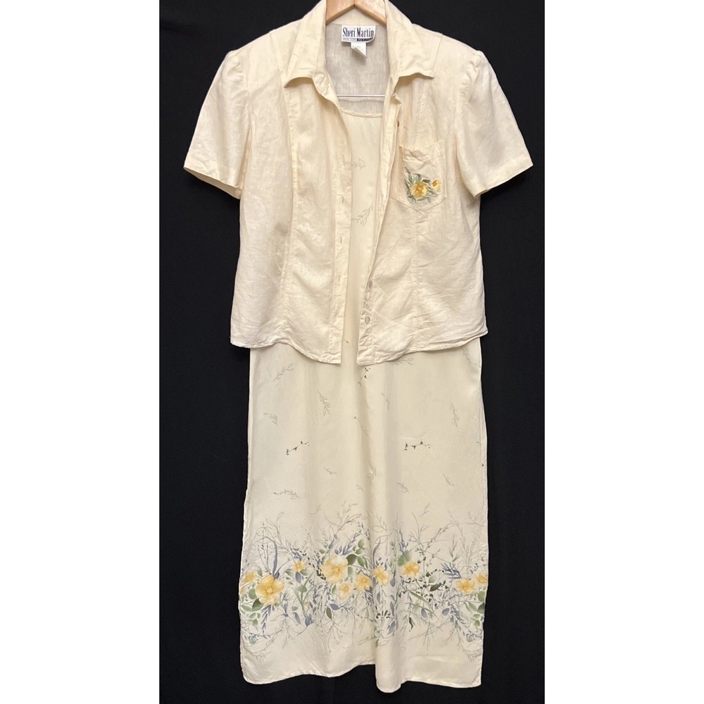 Sheri Martin New York Petites 2 Pc Dress Jacket Set 10 Petite Cottagecore